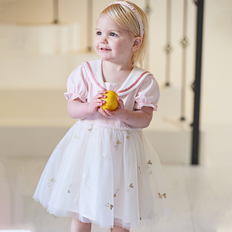 فستان صيفي للبنات الصغيرات من التول بتصميم أكاديمي