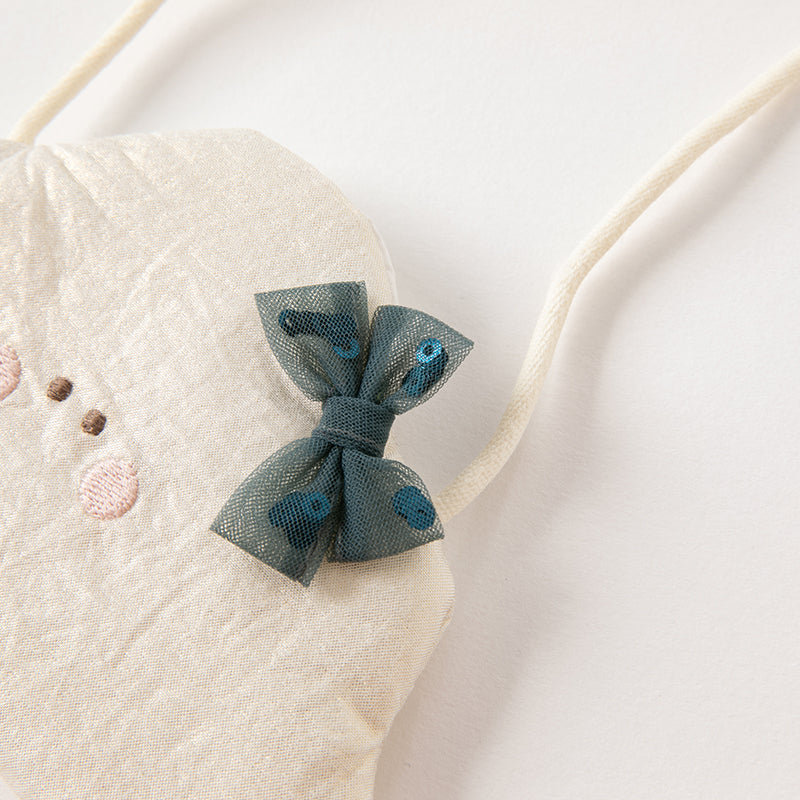 فستان بنات طويل الأكمام من التول باللون أزرق طاووس بأسلوب أميرة (يشمل حقيبة كروس)