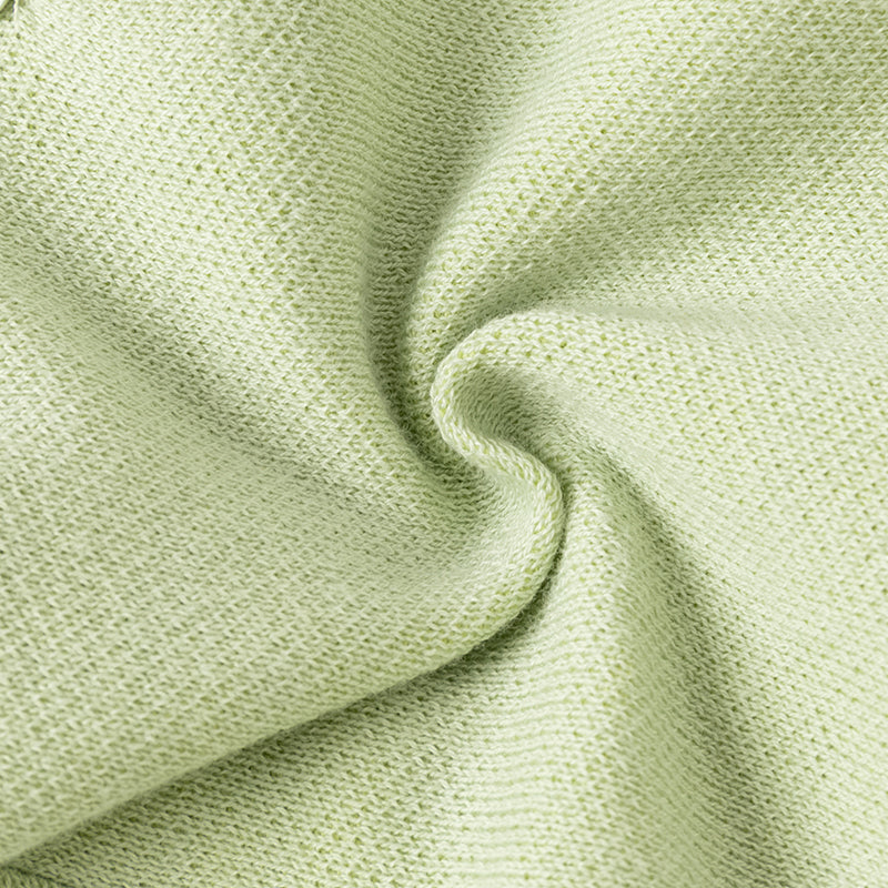 فستان بنات طويل الأكمام من قماش محبوك باللون أخضر فاصولياء مع تنورة تول بأسلوب أميرة أنيق