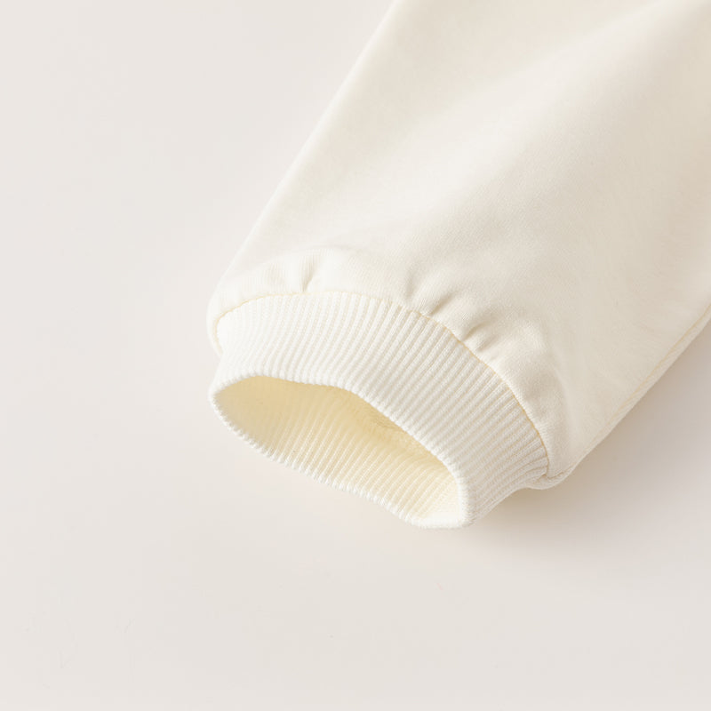 فستان بنات طويل الأكمام من قماش محبوك باللون البيج مع تنورة تول بأسلوب أميرة، أسلوب غير رسمي