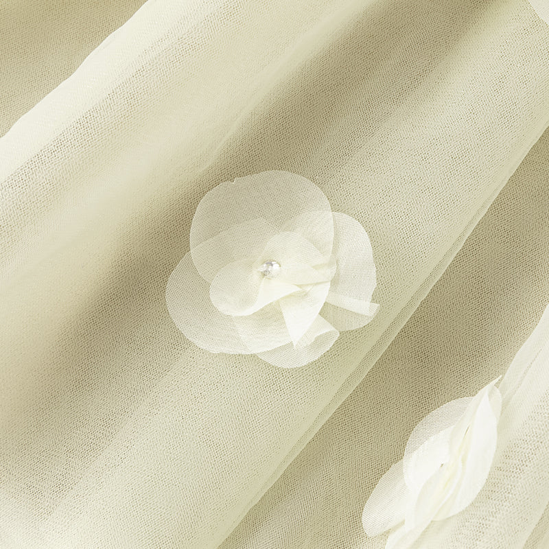 فستان بنات طويل الأكمام من قماش محبوك باللون الأخضر التفاحي مع تنورة تول بأسلوب أميرة، أسلوب أنيق