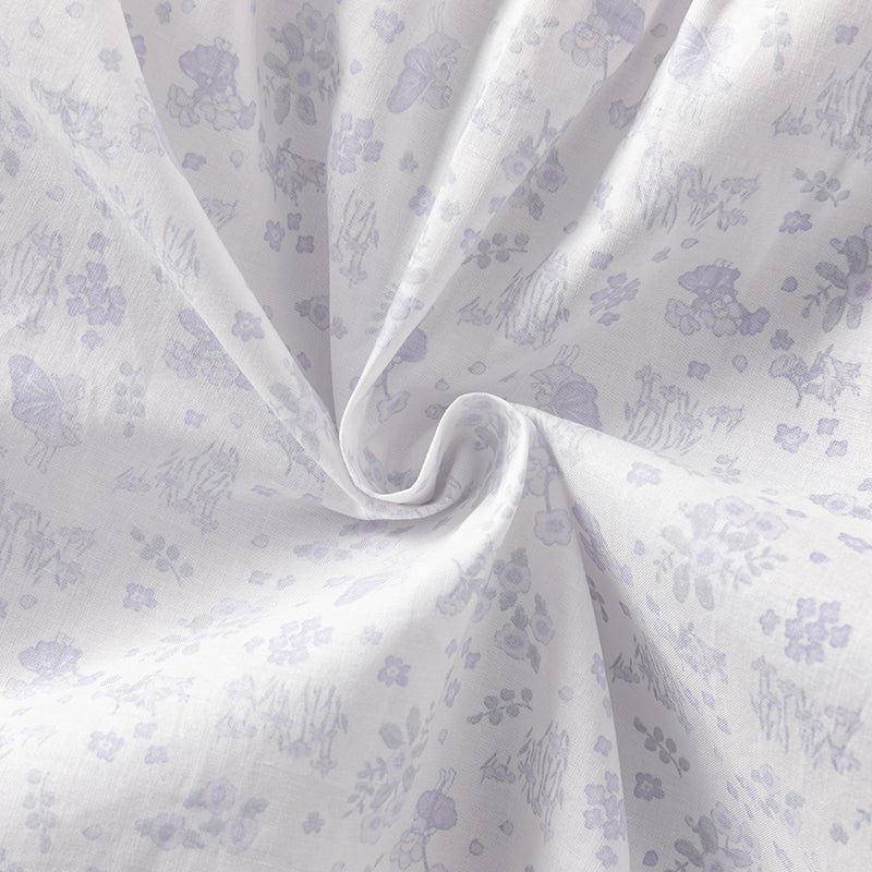 فستان بنات طويل الأكمام من التول باللون البنفسجي الغباري بأسلوب أميرة