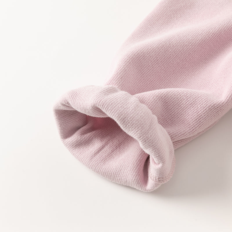 فستان بنات طويل الأكمام بقماش محاك باللون البنفسجي الغباري مع تنورة تول بأسلوب أميرة