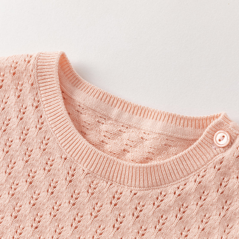 فستان بنات طويل الأكمام باللون الوردي الفاتح مع قماش محبوك وتنورة تول بأسلوب أميرة