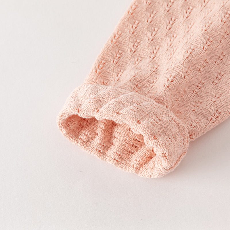 فستان بنات طويل الأكمام باللون الوردي الفاتح مع قماش محبوك وتنورة تول بأسلوب أميرة