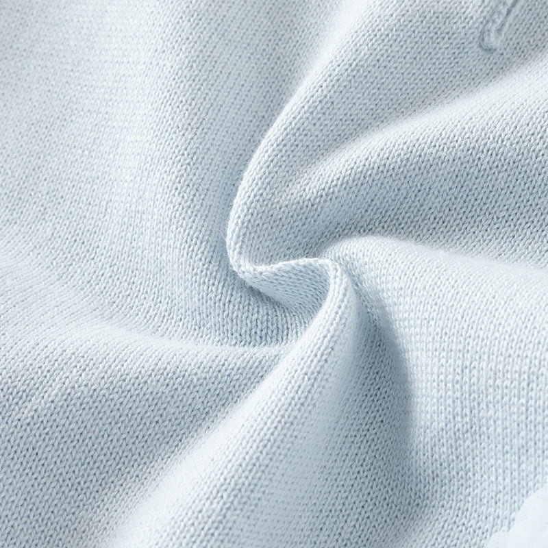 فستان بنات بأكمام طويلة أزرق فاتح مزيج تريكو وتول تنورة تول دانتيل تصميم أميري