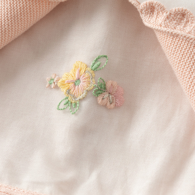 فستان للأطفال بأكمام طويلة من التريكو الوردي البرتقالي مع تنورة من التول