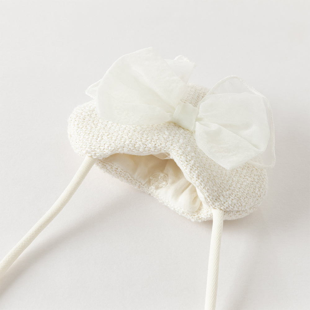 فستان بناتي بدون أكمام من قماش تويد، بتنورة تول بأسلوب أميرة(يشمل حقيبة كروس)