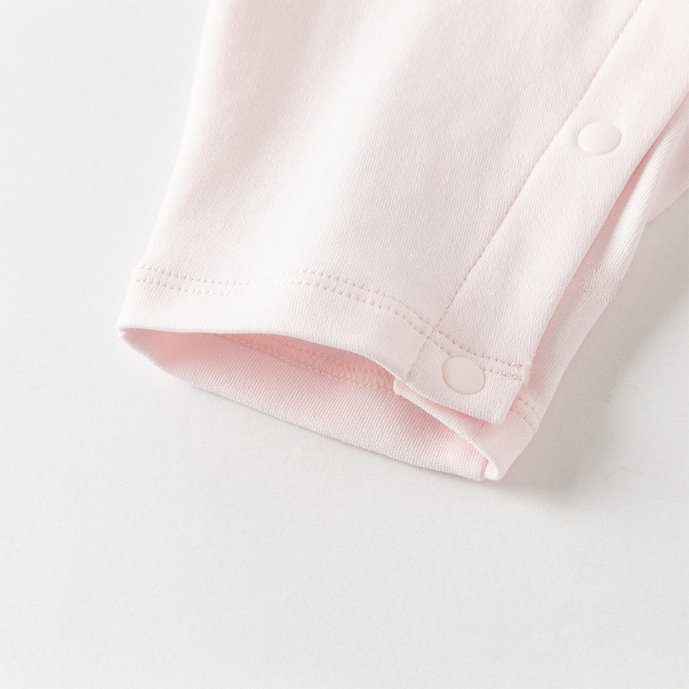 رومبر أميرة للرضيعات باللون الوردي الفاتح – بدلة قطنية مع تنورة تول وتطريز تاج