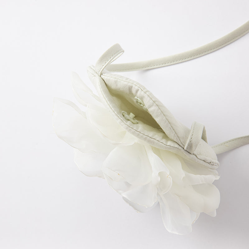 فستان صيفي للفتيات باللون الأخضر مزخرف بالزهور بتصميم حرف A بدون أكمام (يشمل حقيبة عابرة للكتف)