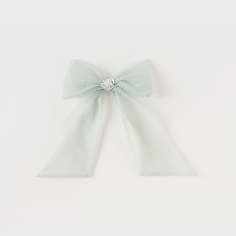 فستان صيفي للبنات باللون الأخضر من التول مع دانتيل مطرز بتصميم فاخر