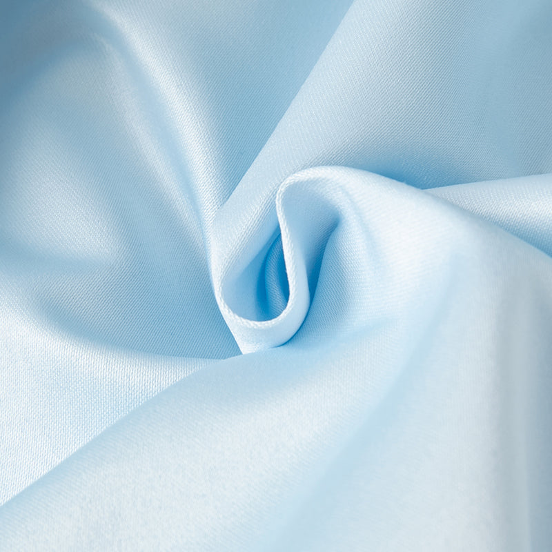 فستان أميرة شبكي مزين بتطريز وترتر للبنات للصيف باللون الأزرق الفاتح