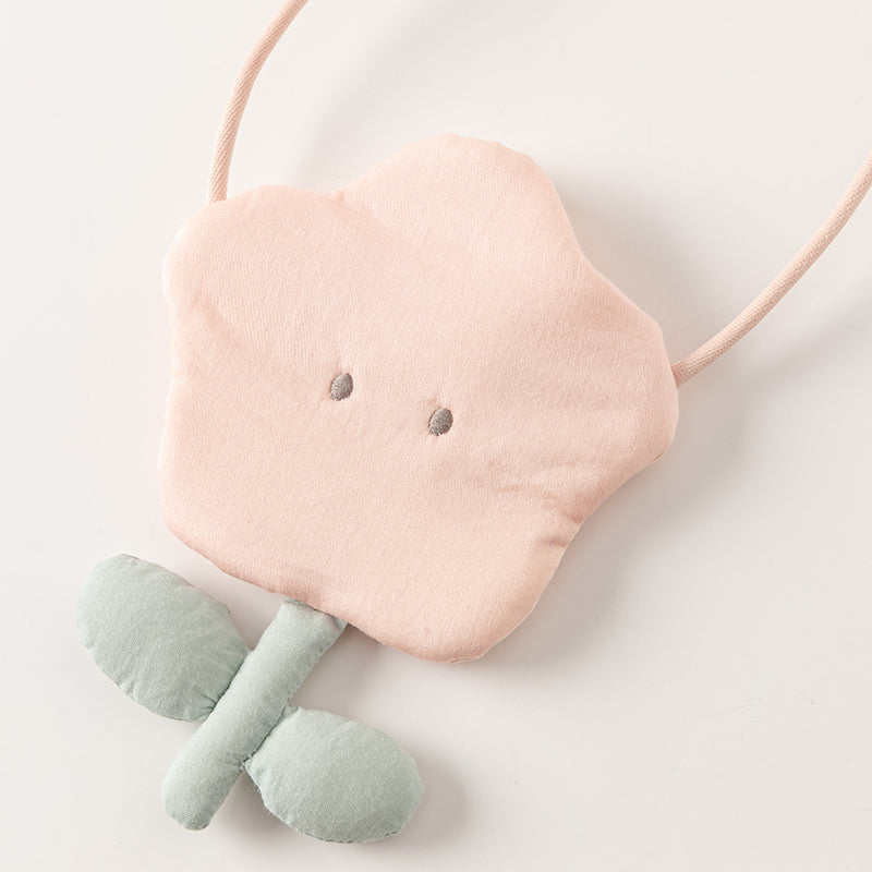 فستان صيفي للبنات الصغيرات من التول باللون الوردي الفاتح بتصميم لطيف (يشمل حقيبة كروس)