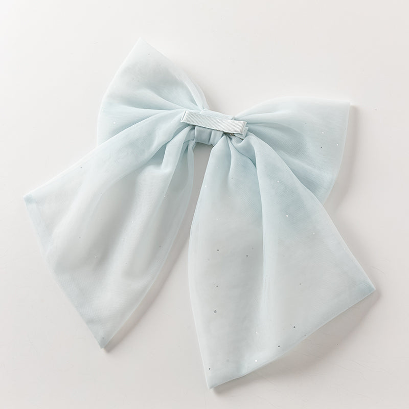 فستان بنات صيفي من التول باللون الأزرق الجليدي تصميم أميري أنيق