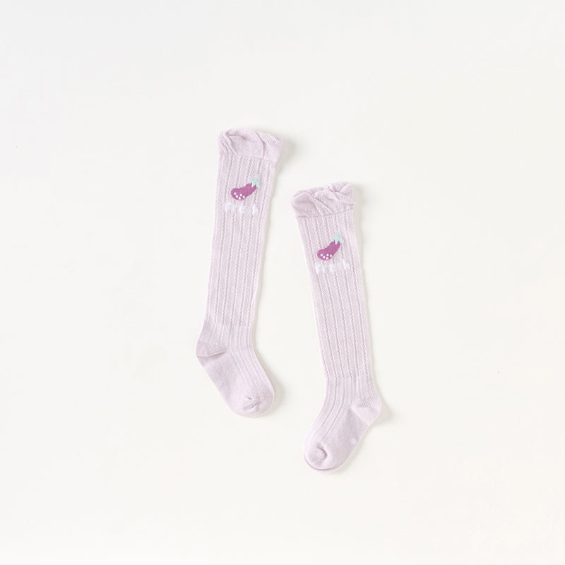 جوارب أطفال بنات صيفية خفيفة، قابلة للتنفس، مطاطية ولطيفة / شراب طويل للأطفال البنات