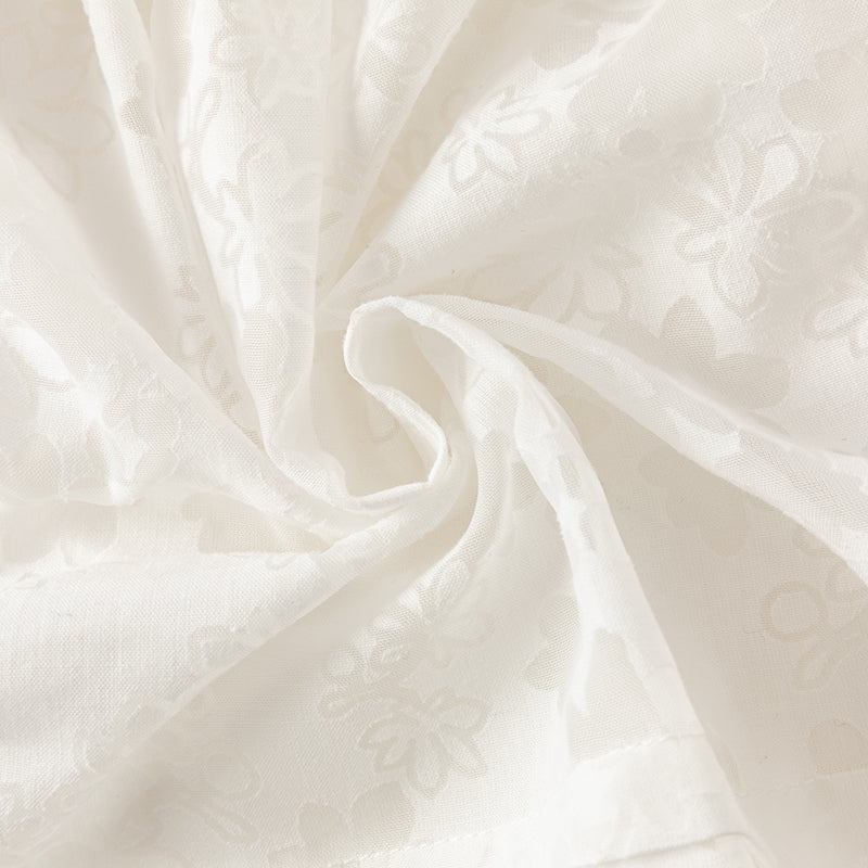 فستان صيفي للبنات الصغيرات من التول الأبيض بأكمام فقاعة وتنورة على شكل حرف A