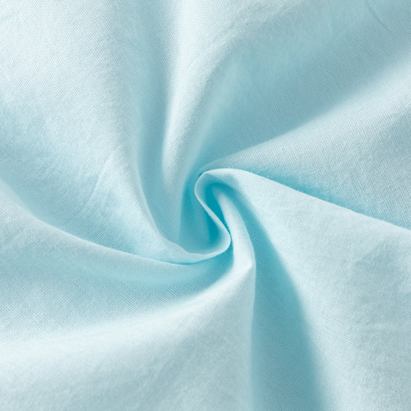 فستان بنات صيفي من التول باللون الأزرق الفاتح مع ياقة دانتيل أنيقة