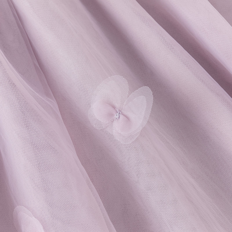 فستان صيفي للبنات الصغيرات من التول باللون البنفسجي مزين بفراشات