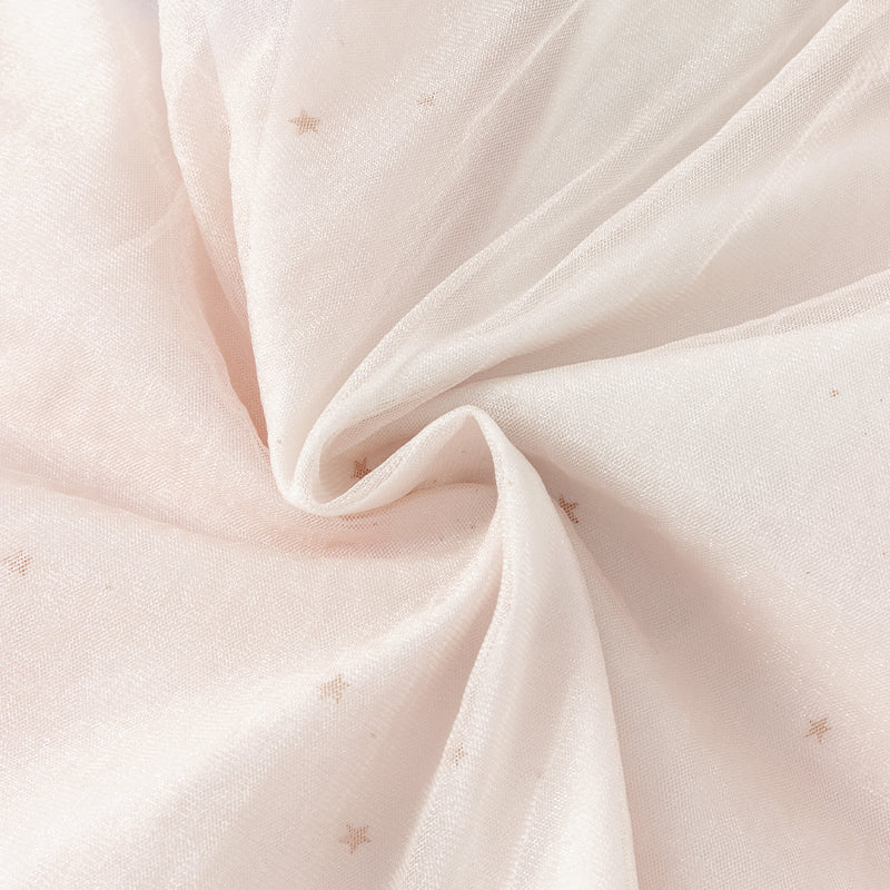 فستان صيفي للبنات الصغيرات من التول الوردي مزين بنجوم من الترتر