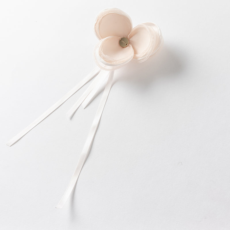 فستان تول بدون أكمام للبنات باللون الوردي الفاتح، تصميم أنيق مع زهرة قابلة للفصل