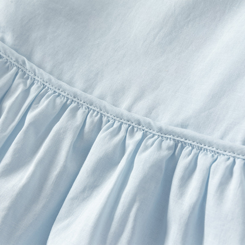 فستان حفلة صيفي بدون أكمام شبكي باللون الأزرق الفاتح للبنات الأطفال