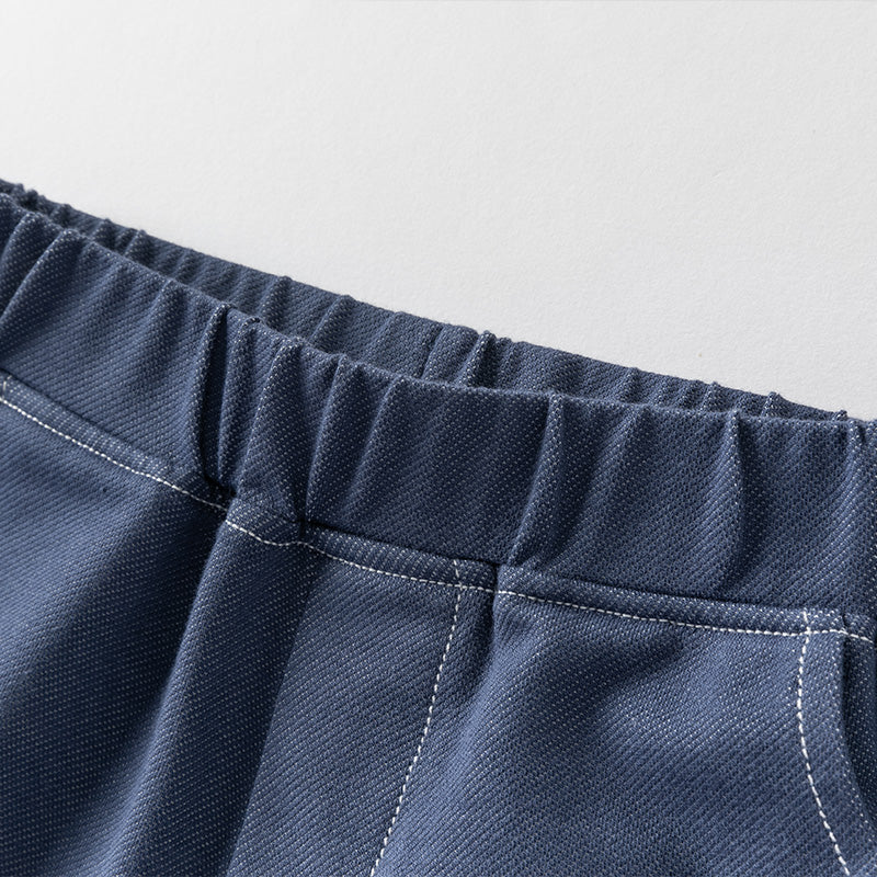 طقم صيفي للأولاد الصغار يضم قميص بولو قطني وشورت كحلي بأسلوب جامعي