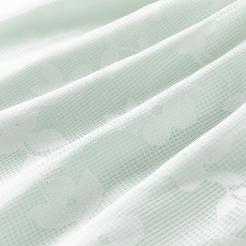 فستان صيفي للبنات الصغيرات من التول باللون الأخضر بأكمام فقاعة بتصميم أنيق