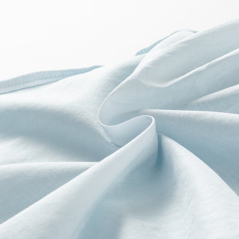 فستان صيفي للبنات الصغيرات من التول الأزرق مع دانتيل (يشمل طوق شعر)