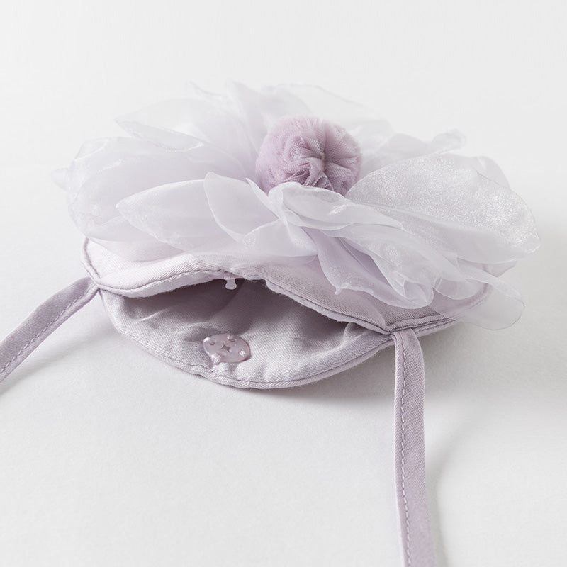 فستان صيفي للفتيات الصغيرات باللون البنفسجي الغباري من قماش شبكي مطرز بدون أكمام على طراز الأميرة