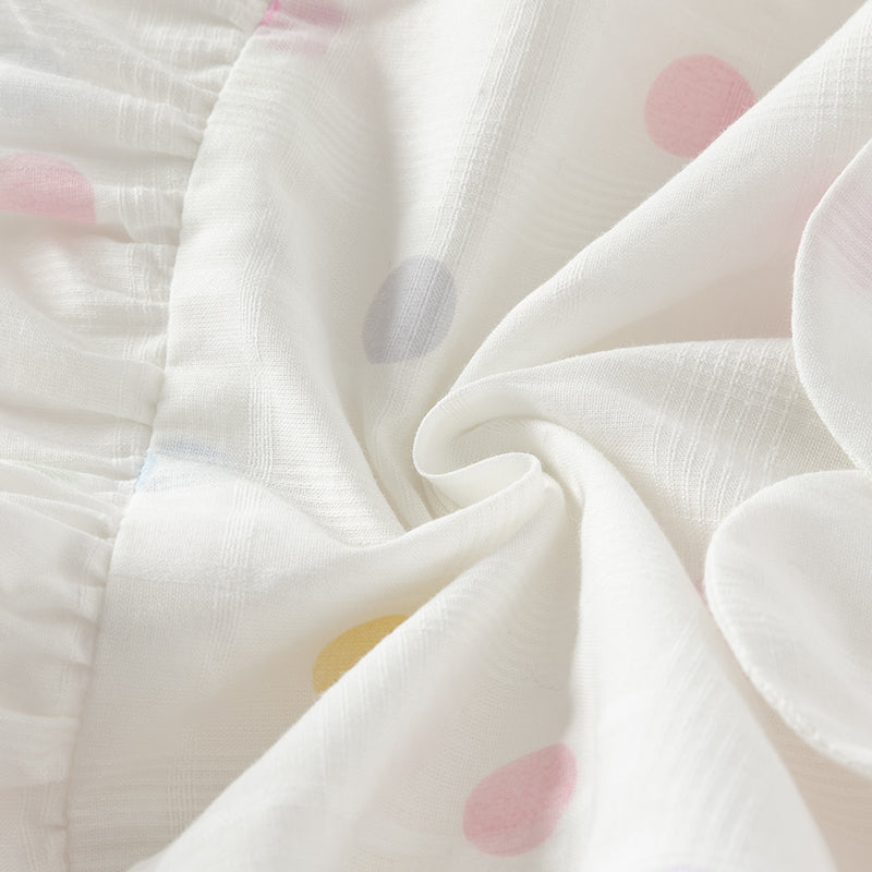 فستان بنات صيفي بدون أكمام من القطن بنقوش ملونة، بتصميم تنورة متعددة الطبقات