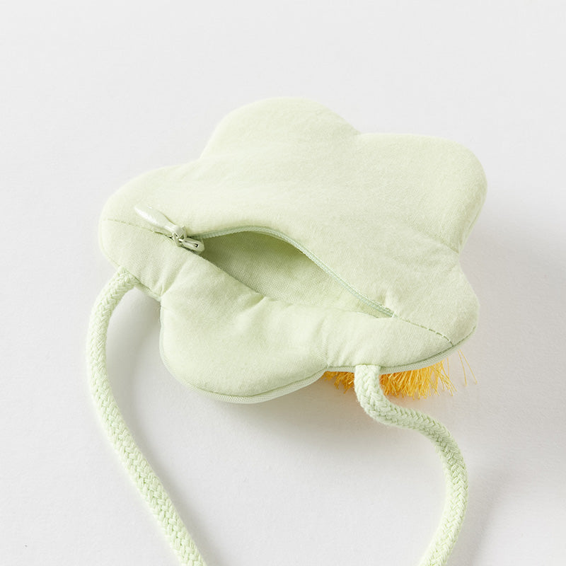 فستان بنات صيفي من التول باللون الأخضر الفاصولياء بأسلوب صيني عصري (يشمل حقيبة كروس)