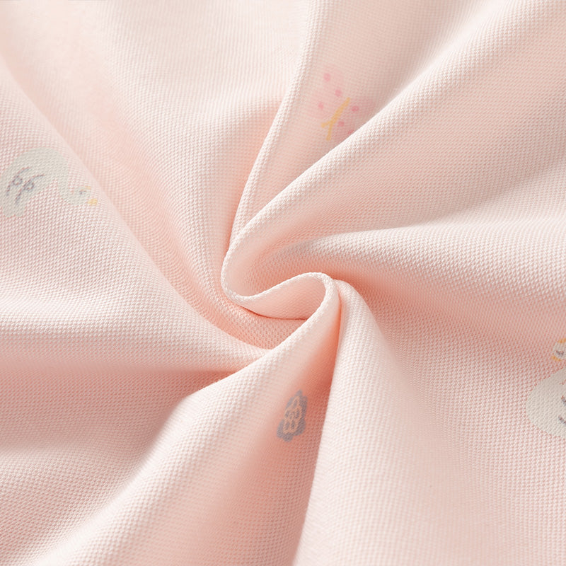 فستان بنات صيفي بدون أكمام باللون الوردي/الأصفر بتصميم رياضي وياقة بولو