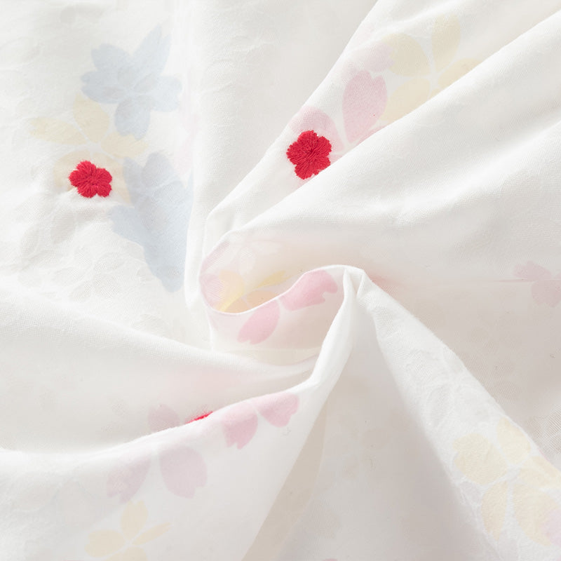 فستان بنات صيفي بأكمام قصيرة مزخرف بطباعة زهرية مع تنورة منفاشية، تصميم أميرة وحلو