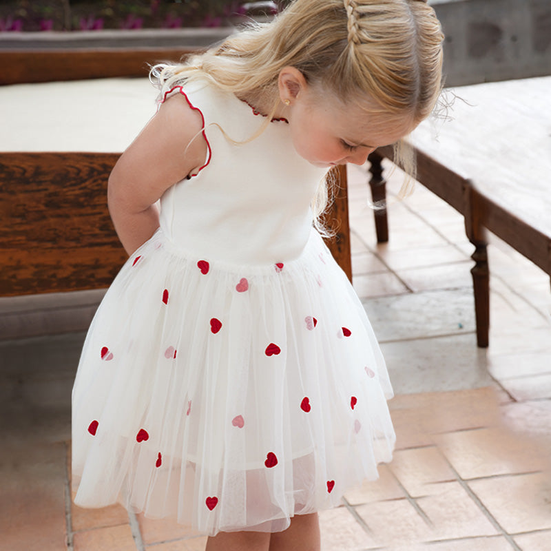 فستان شبكي أبيض بدون أكمام للفتيات للصيف