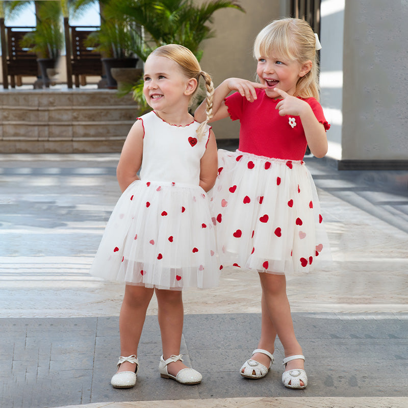 فستان شبكي أبيض بدون أكمام للفتيات للصيف