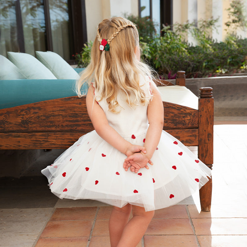 فستان شبكي أبيض بدون أكمام للفتيات للصيف