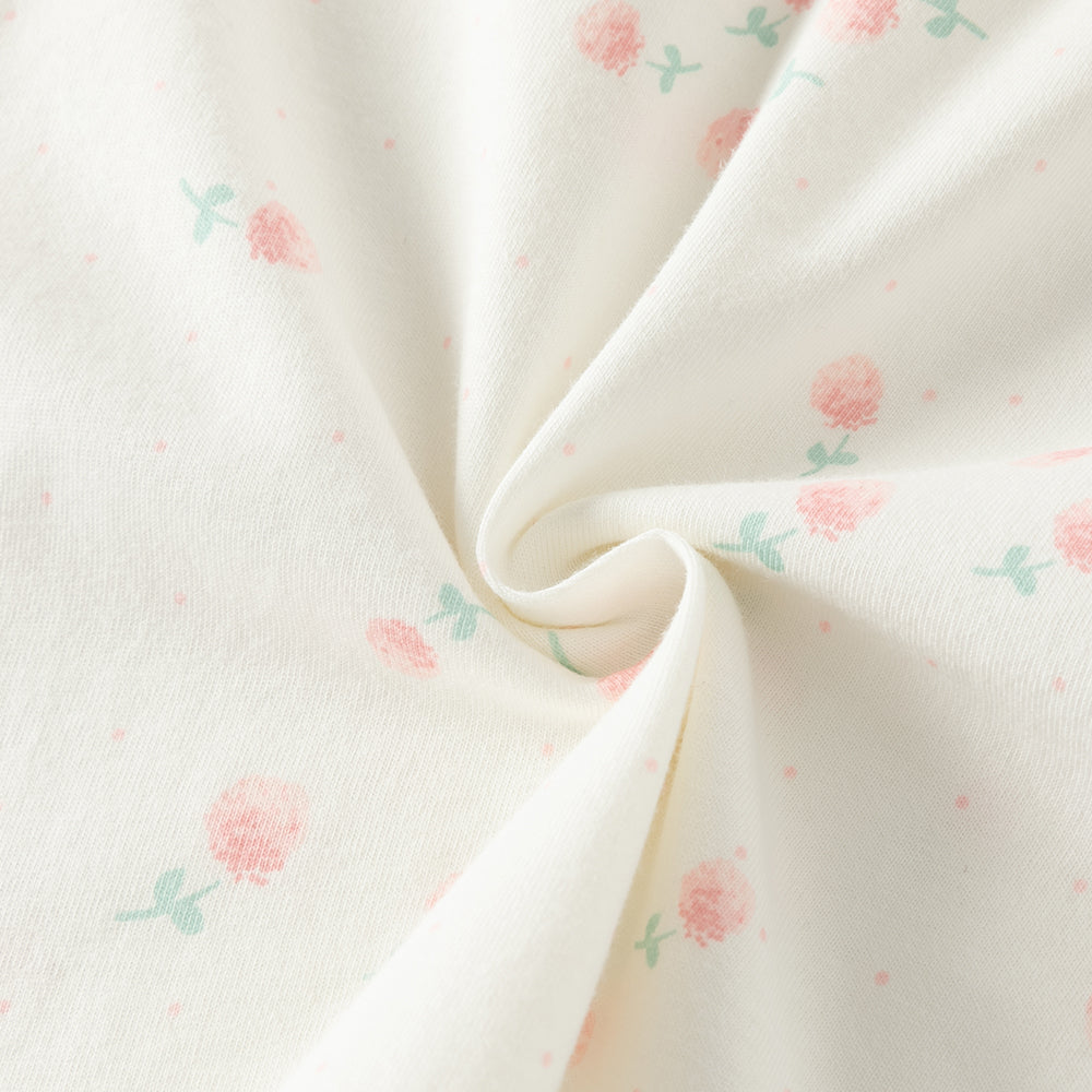 بلوزة قطنية صيفية للبنات متوفرة باللون البنفسجي أو الأبيض بياقة متموجة وأكمام منفوشة