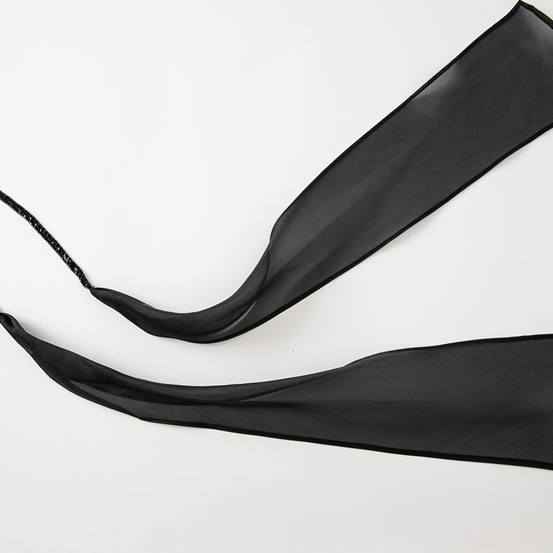 فستان أميرة للبنات الصغيرات بدون أكمام من التول الأسود بتصميم فاخر مزين بتفاصيل دقيقة وزهور ثلاثية الأبعاد