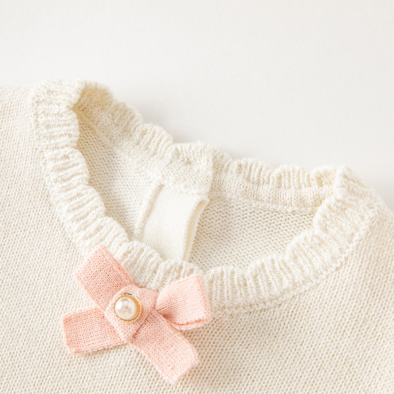 فستان بنات طويل الأكمام باللون الوردي الرمادي من القماش المحبوك مع تنورة تول منفوشة بأسلوب أميرة