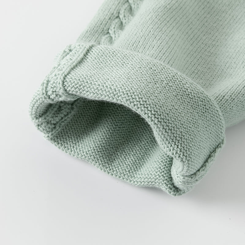 فستان بنات بأكمام طويلة باللون الأخضر المائي من قماش محبوك وتنورة تول تصميم أميري