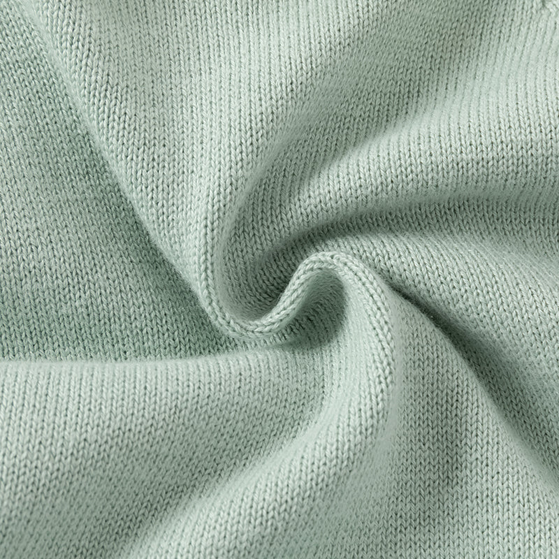 فستان بنات بأكمام طويلة باللون الأخضر المائي من قماش محبوك وتنورة تول تصميم أميري