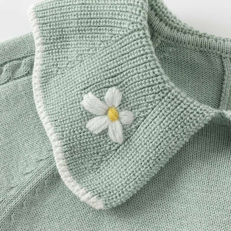 فستان بنات بأكمام طويلة باللون الأخضر المائي من قماش محبوك وتنورة تول تصميم أميري