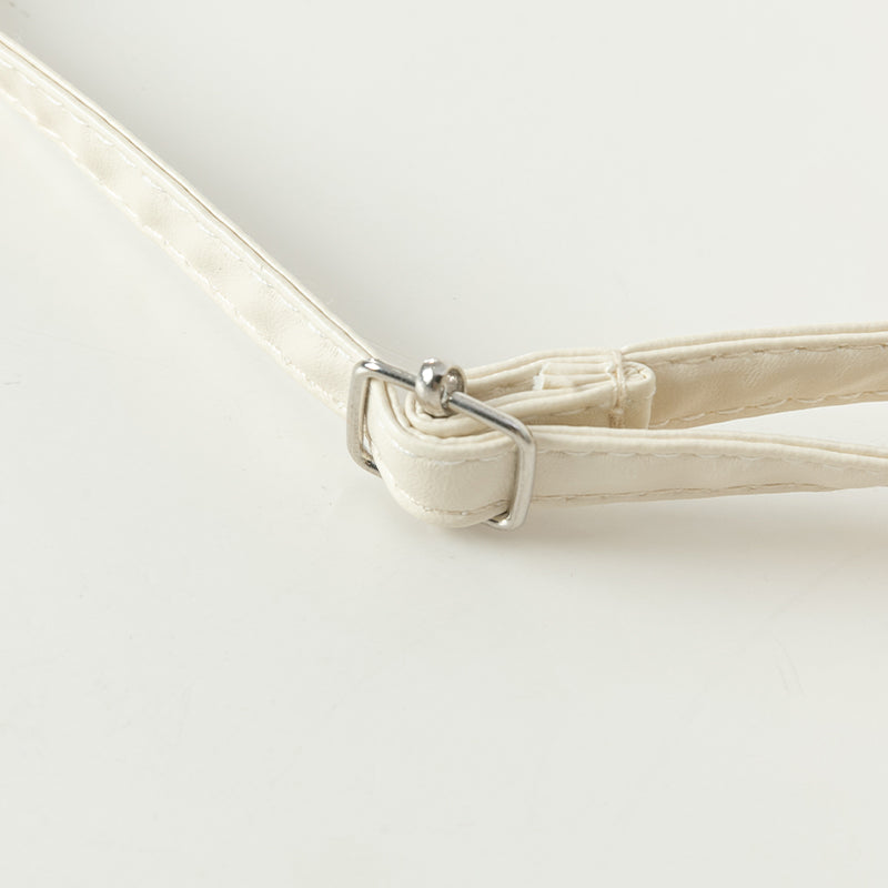 حقيبة كروس بودي أنيقة باللون الأبيض الفضي للبنات من قماش تويد بطابع أميري