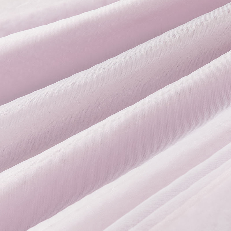 فستان بنات طويل الأكمام من التول باللون البنفسجي الغباري بأسلوب صيني عصري