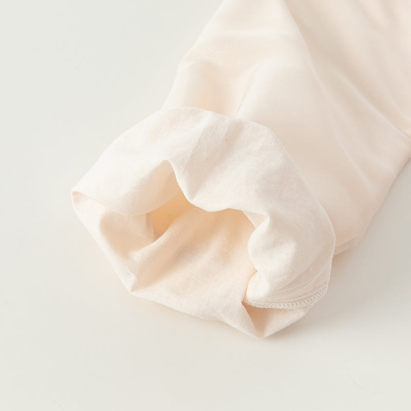 فستان بنات طويل الأكمام من التول باللون البنفسجي الغباري بأسلوب صيني عصري