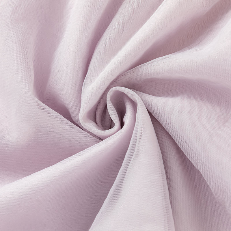 فستان بنات طويل الأكمام من التول باللون البنفسجي الغباري بأسلوب صيني عصري