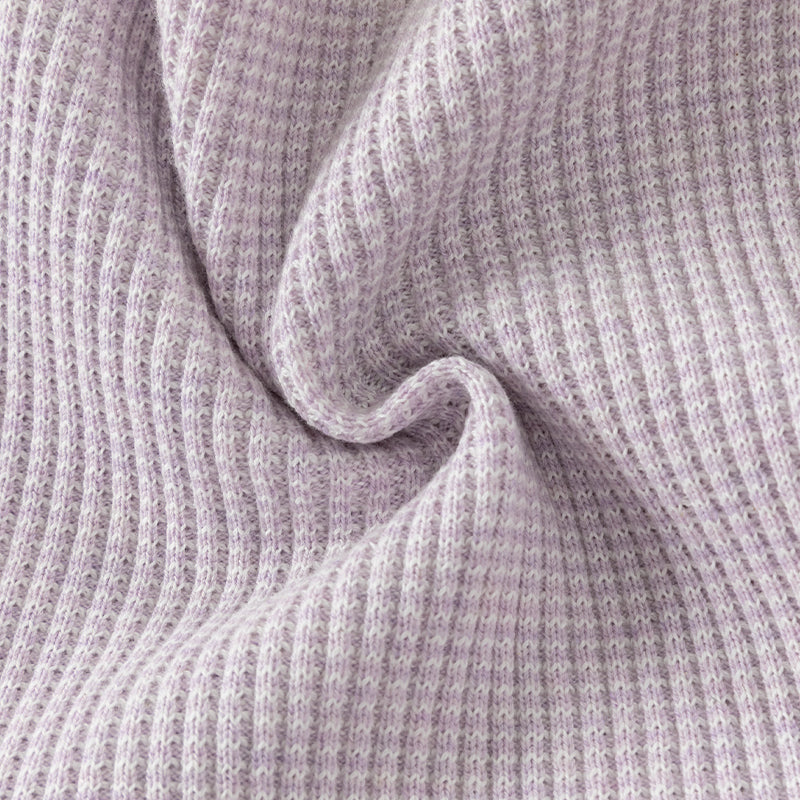 فستان بنات بأكمام طويلة بنفسجي من قماش محبوك مزين بنجوم وشراشيب وتنورة تول