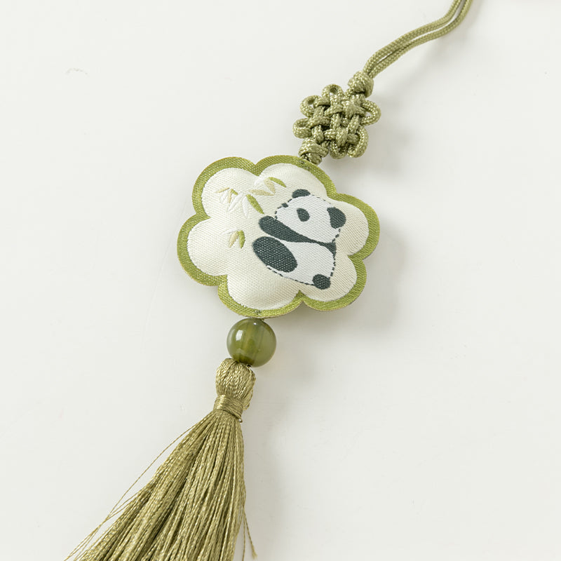 فستان بنات طويل الأكمام من التول باللون الأخضر الفاصوليائي بأسلوب صيني عصري (يشمل زينة تدلي من الخيوط الصينية)