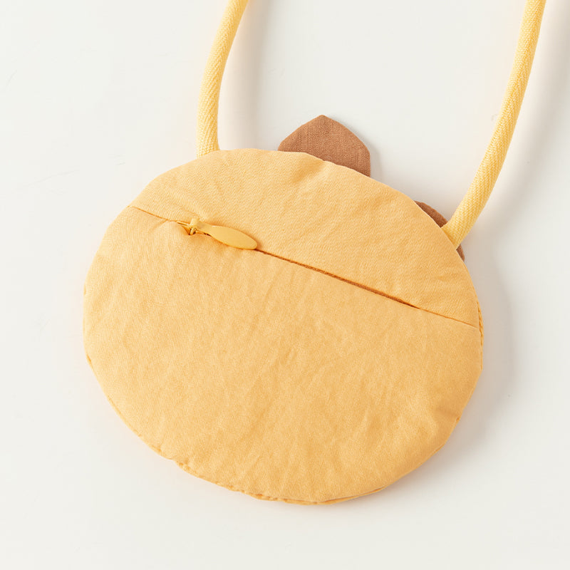 فستان بنات طويل الأكمام من التول باللون البرتقالي بأسلوب لطيف(يشمل حقيبة كروس)