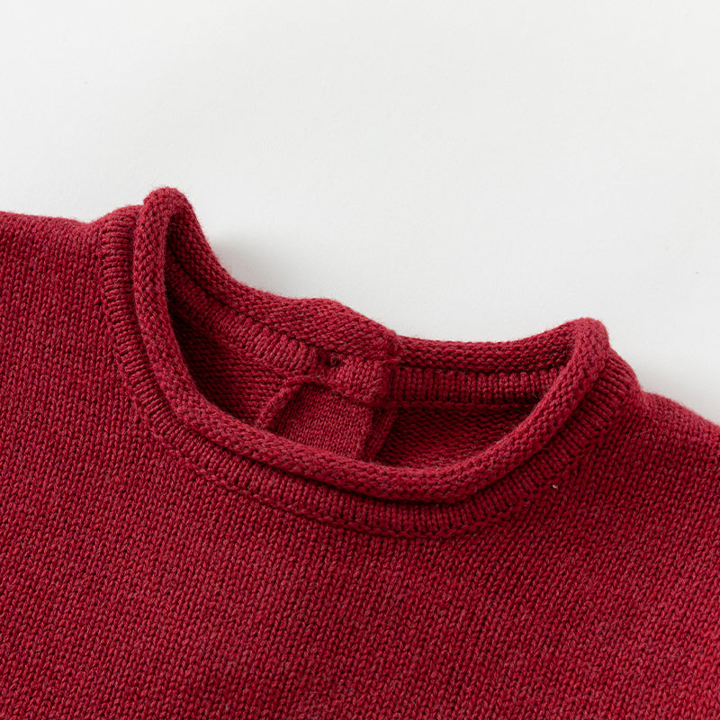 فستان بنات بأكمام طويلة من قماش محبوك باللون الخمري/الوردي الفاتح مع تنورة تول متعددة الطبقات بأسلوب غير رسمي